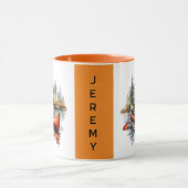 Waterverf kajak op het meer Sinaasappel twee toned Mok (Midden)