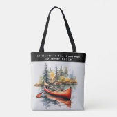 Waterverf kajak op het meer tote bag (Achterkant)