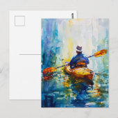 Waterverf Kajak schilderij Briefkaart (Voorkant / Achterkant)