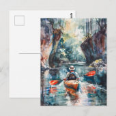 Waterverf Kajak schilderij Briefkaart (Voorkant / Achterkant)