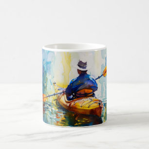 Waterverf Kajak schilderij Koffiemok