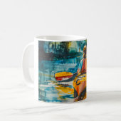 Waterverf Kajak schilderij Koffiemok (Voorkant links)