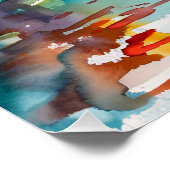 Waterverf Kajak schilderij Perfect Poster (Hoek)