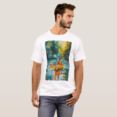 Waterverf Kajak schilderij T-shirt (Voorkant volledig)