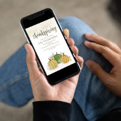 Waterverf kalebassen Thanksgiving Diner Kaart