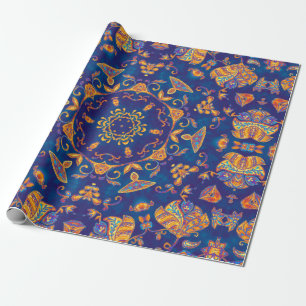Waterverf kaleidoscoop mandala. Oriënt Cadeaupapier