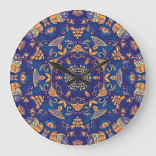 Waterverf Kaleidoscoop Mandala Oriental Design. Grote Klok