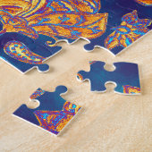 Waterverf Kaleidoscoop Mandala Oriental Design. Legpuzzel (Zijkant)