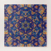 Waterverf Kaleidoscoop Mandala Oriental Design. Legpuzzel (Horizontaal)