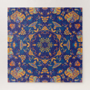 Waterverf Kaleidoscoop Mandala Oriental Design. Legpuzzel