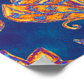 Waterverf Kaleidoscoop Mandala Oriental Design. Poster (Hoek)