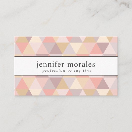 Waterverf kaleidoscoop Roze crème Mauve Grey Visitekaartje (Voorkant)