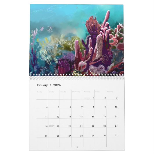 Waterverf kalender per eiland Art Bocas (Jan 2026)