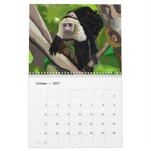 Waterverf kalender per eiland Art Bocas (Okt 2027)
