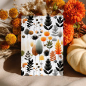 Waterverf Kalkoen Herfst Bloemige Thanksgiving Din Kaart