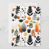 Waterverf Kalkoen Herfst Bloemige Thanksgiving Din Kaart (Achterkant)