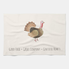 Waterverf kalkoen keukenhanddoek