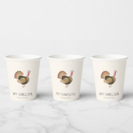 Waterverf Kalkoen Thanksgiving Papieren Bekers