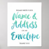 Waterverf kalligrafie adres en envelopteken poster (Voorkant)