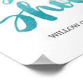 Waterverf kalligrafie Baby shower Welkom Poster (Hoek)