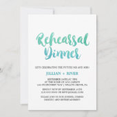 Waterverf Kalligrafie Beach repetitie Dinner Kaart (Voorkant)