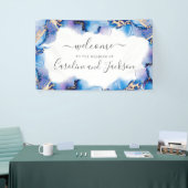 Waterverf kalligrafie bruiloft welkom banner (Beurs)