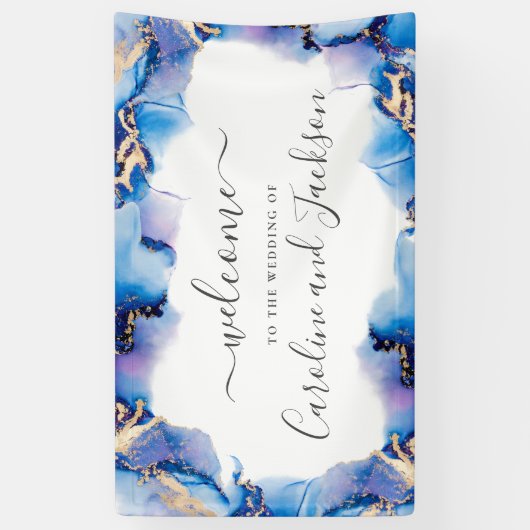 Waterverf kalligrafie bruiloft welkom banner