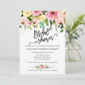 Waterverf kalligrafie Floral Vrijgezellenfeest Kaart (Staand voorkant)