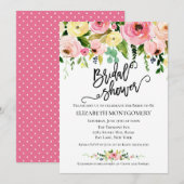 Waterverf kalligrafie Floral Vrijgezellenfeest Kaart (Voorkant / Achterkant)