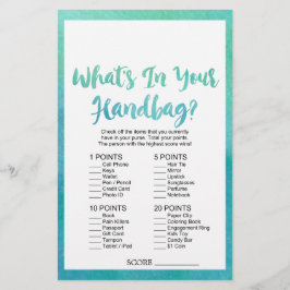 Waterverf kalligrafie Wat zit er in je handtas? Flyer