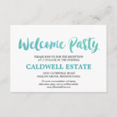 Waterverf kalligrafie Welkome partijtoevoeging Informatiekaartje (Voorkant)