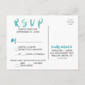 Waterverf kalligrafiemelk menu Keuze RSVP (Achterkant)