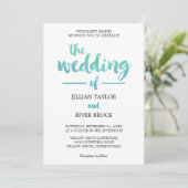 Waterverf kalligrafiesbestemming strand bruiloft kaart (Staand voorkant)