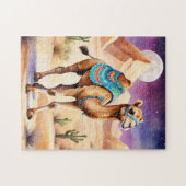 Waterverf kameel bij magische nacht legpuzzel (Horizontaal)