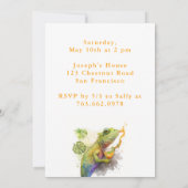 Waterverf Kameleon - Verjaardagsuitnodiging Kaart (Achterkant)