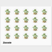 Waterverf Kamerplanten Ronde Sticker (Vel)
