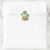 Waterverf Kamerplanten Ronde Sticker (Tas)