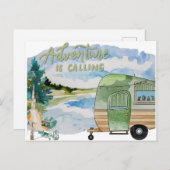 Waterverf kamperen briefkaart (Voorkant / Achterkant)