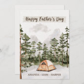Waterverf Kamperen in Natuur Vaderdag Feestdagenkaart (Voorkant / Achterkant)