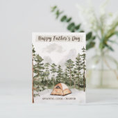 Waterverf Kamperen in Natuur Vaderdag Feestdagenkaart (Staand voorkant)