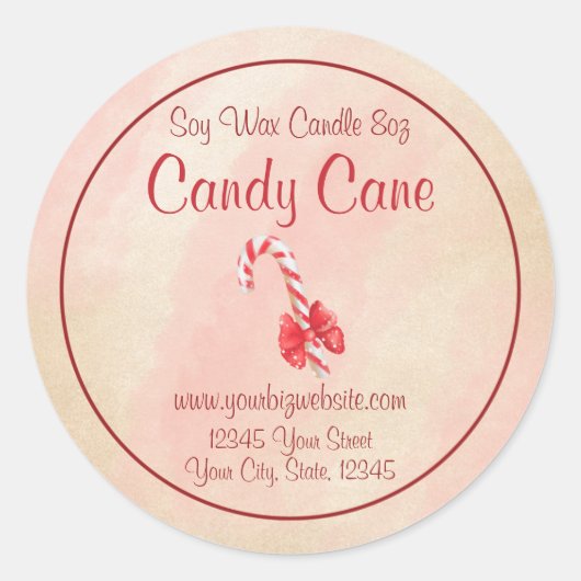 Waterverf Kandenkaarsenlabel Ronde Sticker (Voorkant)