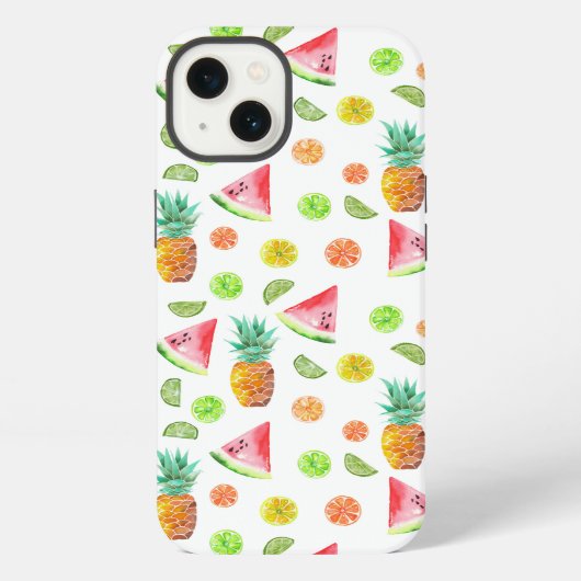 Waterverf Kandij Fruit Patroon iPhone Hoesje (Achterkant)