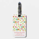 Waterverf Kandij Fruitpatroon Bagagelabel (Achterkant verticaal)