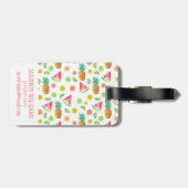 Waterverf Kandij Fruitpatroon Bagagelabel (Achterkant horizontaal)