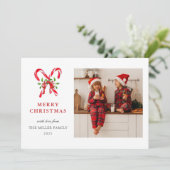 Waterverf Kandriet Kerstavond-foto Feestdagenkaart (Staand voorkant)