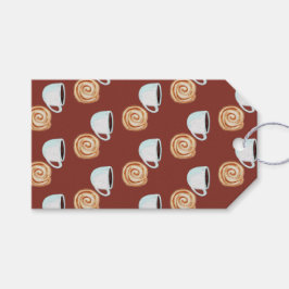 Waterverf Kaneel Bun Gebak Koffie Cadeaulabel