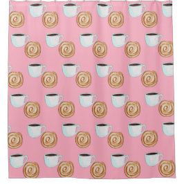 Waterverf Kaneel Bun Gebak Koffie Douchegordijn