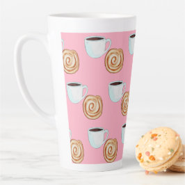 Waterverf Kaneel Bun Gebak Koffie Latte Mok