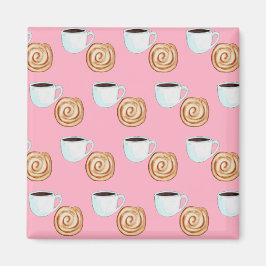Waterverf Kaneel Bun Gebak Koffie Magneet
