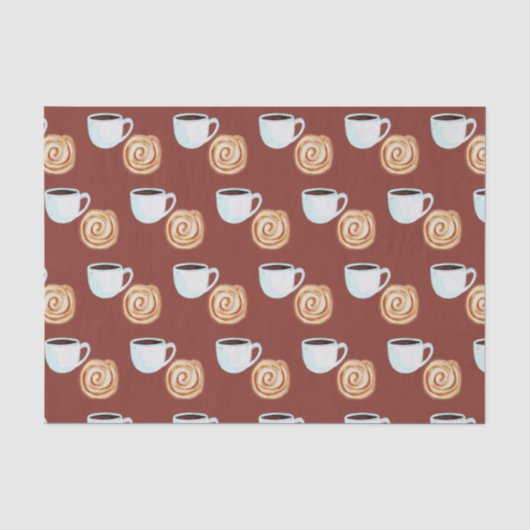 Waterverf Kaneel Bun Gebak Koffie Tissuepapier (Voorkant)